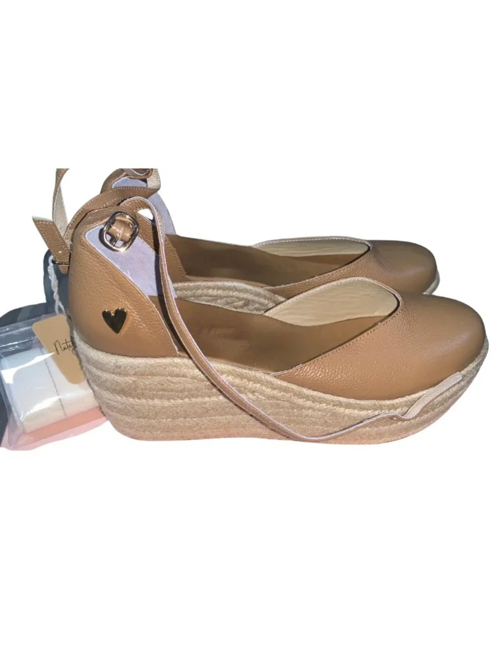 Nataly Mendez Camel Espadrilles - Low High Sandals - Sz 8 - New with Tag in Box